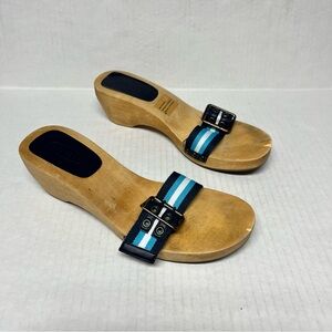 Vintage old navy Y2K 2000s buckle wooden sandal clogs 9 mall girl retro resort
